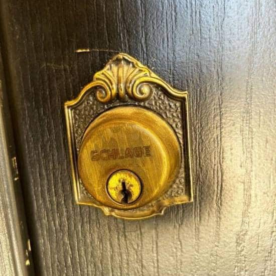 Schlage deadbolt residential lock installed